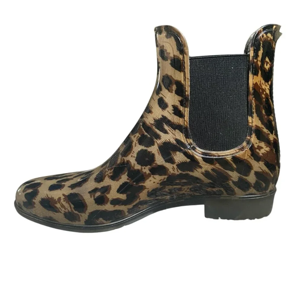 J. Crew women's chelsea cheetah casual fashion rain boots 1